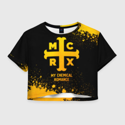 Женская футболка Crop-top 3D My Chemical Romance - gold gradient