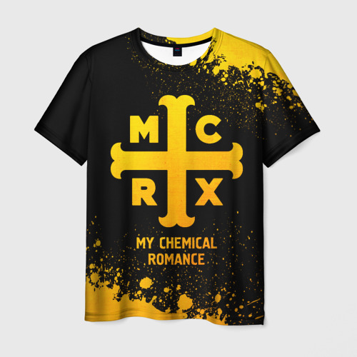 Мужская футболка 3D My Chemical Romance - gold gradient, цвет 3D печать