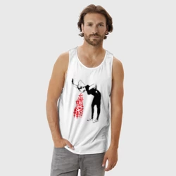 Мужская майка хлопок Девушку тошнит сердцами граффити Бэнкси - фото 2