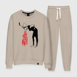 Женский костюм хлопок Девушку тошнит сердцами граффити Бэнкси