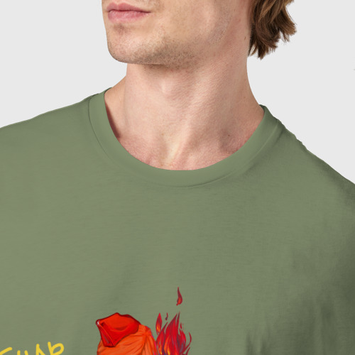 Мужская футболка хлопок Вступление в пионеры через пентаграмму, цвет авокадо - фото 6