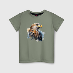 Акварельный орел в брызгах краски – Детская футболка хлопок с принтом купить со скидкой в -20%