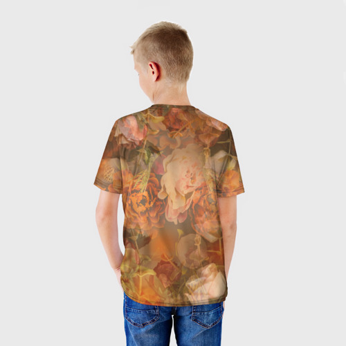 Детская футболка 3D с принтом Lil Peep розы, вид сзади #2