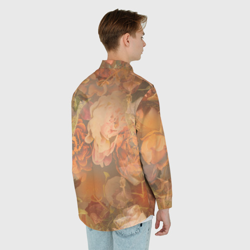 Мужская рубашка oversize 3D с принтом Lil Peep розы, вид сзади #2