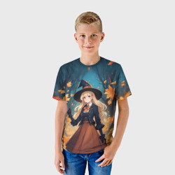 Детская футболка 3D Юная волшебница в шляпе  - фото 2