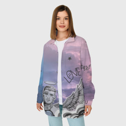 Женская рубашка oversize 3D Lil Peep ангел рисунок - фото 2