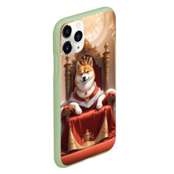 Чехол для iPhone 11 Pro матовый Сиба ину в короне в тронном зале - фото 2