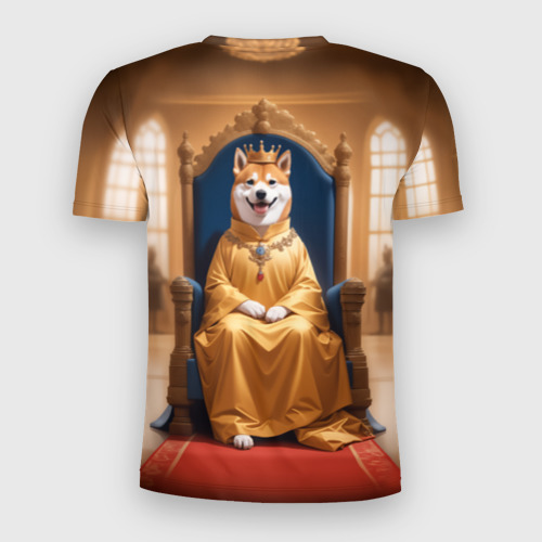 Мужская футболка 3D Slim Король Сиба ину сидит на троне, цвет 3D печать - фото 2