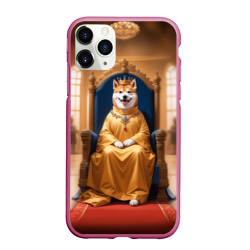 Чехол для iPhone 11 Pro матовый Король Сиба ину сидит на троне