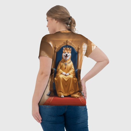 Женская футболка 3D Король Сиба ину сидит на троне, цвет 3D печать - фото 7