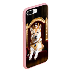 Чехол для iPhone 7Plus/8 Plus матовый Король Сиба ину лежит на троне - фото 2