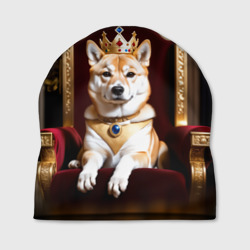 Шапка 3D Король Сиба ину лежит на троне