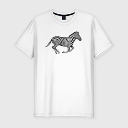 Мужская футболка хлопок Slim Профиль скачущей зебры