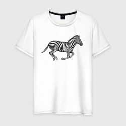 Мужская футболка хлопок Профиль скачущей зебры