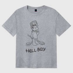 Женская футболка хлопок Oversize Bart hellboy Lill Peep
