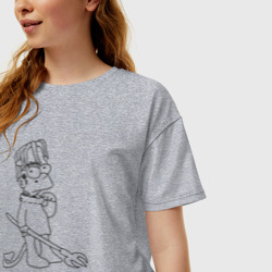 Женская футболка хлопок Oversize Bart hellboy Lill Peep - фото 2