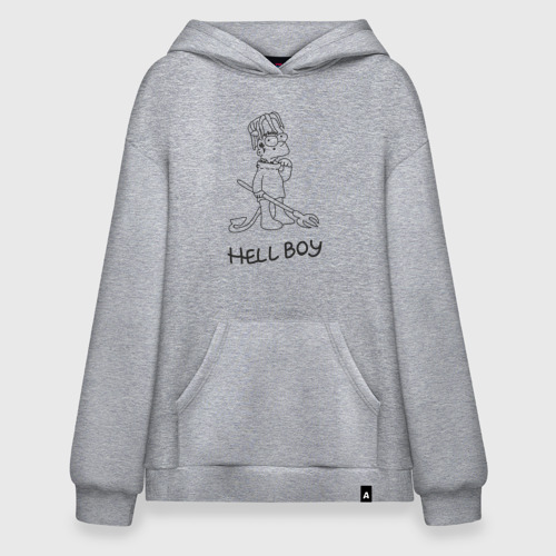 Худи SuperOversize хлопок Bart hellboy Lill Peep, цвет меланж