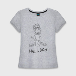 Женская футболка хлопок Slim Bart hellboy Lill Peep