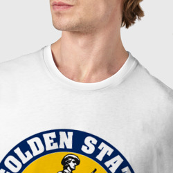 Футболка с принтом Golden State для мужчины, вид на модели спереди №4. Цвет основы: белый