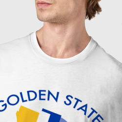 Футболка с принтом Golden State stars для мужчины, вид на модели спереди №4. Цвет основы: белый