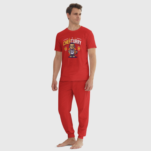 Мужская пижама хлопок Шеф Карри, цвет красный - фото 5