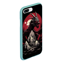 Чехол для iPhone 7Plus/8 Plus матовый Дракон серебристого снега - фото 2