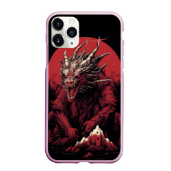 Чехол для iPhone 11 Pro Max матовый Дракон северных сияний