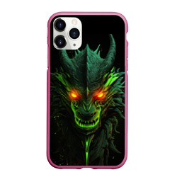 Чехол для iPhone 11 Pro Max матовый Дракон сверкающих елей
