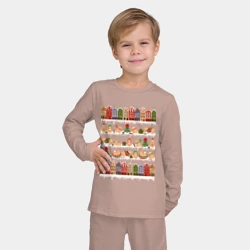 Детская пижама с лонгсливом хлопок Капибара зимой на Новый год - фото 2