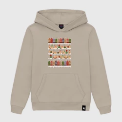 Женская толстовка хлопок Капибара зимой на Новый год