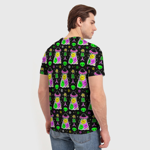 Мужская футболка 3D Цветные инопланетные существа, цвет 3D печать - фото 4