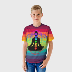 Детская футболка 3D Символ кундалини йоги - чакры исцеления - фото 2