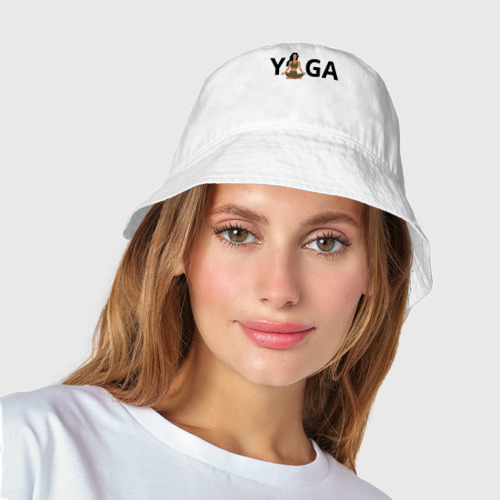 Женская панама хлопок Йога - девушка, цвет белый - фото 3
