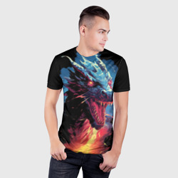 Мужская футболка 3D Slim Дракон зимнего волшебства 2024 - фото 2