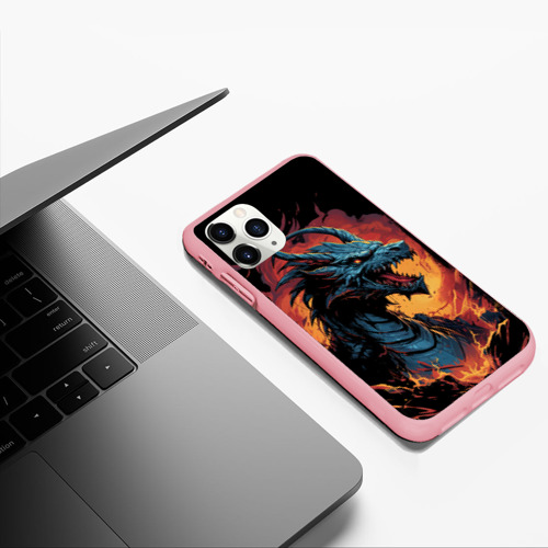 Чехол для iPhone 11 Pro Max матовый Дракон праздничных снегов 2024, цвет баблгам - фото 5