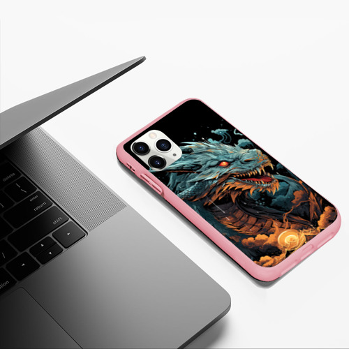 Чехол для iPhone 11 Pro Max матовый Дракон ледяных замков 2024, цвет баблгам - фото 5