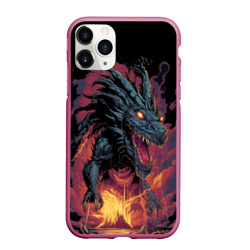 Чехол для iPhone 11 Pro матовый Дракон серебряных морозов 2024