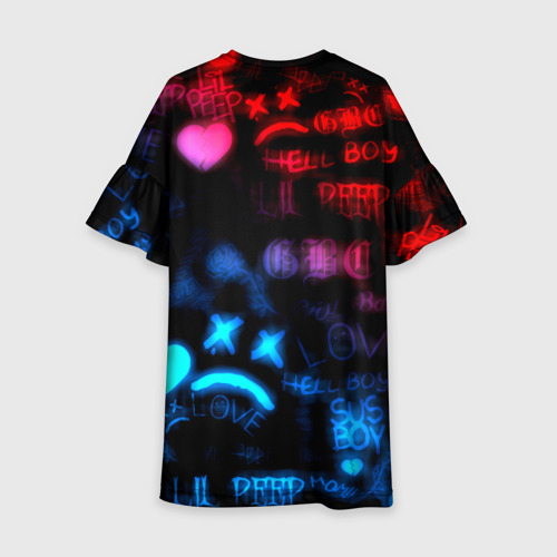 Детское платье 3D Lil peep neon rap music, цвет 3D печать - фото 2
