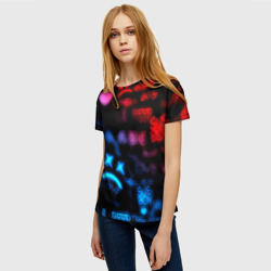 Женская футболка 3D Lil peep neon rap music - фото 2
