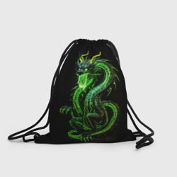 Рюкзак-мешок 3D Светящийся зеленый дракон   2024
