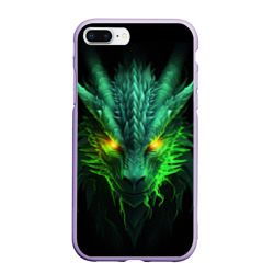 Чехол для iPhone 7Plus/8 Plus матовый Светящийся зеленый дракон  2024