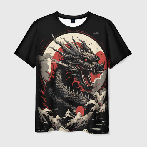 Мужская футболка с принтом Дракон вечности символ года, вид спереди №1
