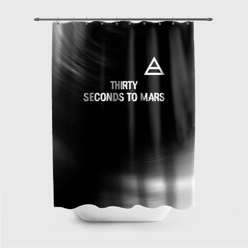 Штора 3D для ванной Thirty Seconds to Mars glitch на темном фоне посередине