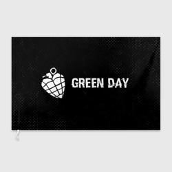 Флаг 3D Green Day glitch на темном фоне по-горизонтали