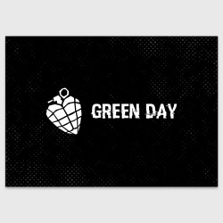 Поздравительная открытка Green Day glitch на темном фоне по-горизонтали