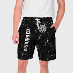 Мужские шорты 3D Disturbed glitch на темном фоне вертикально