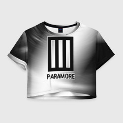 Женская футболка Crop-top 3D Paramore glitch на светлом фоне