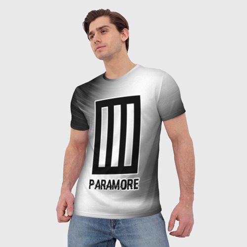 Мужская футболка 3D Paramore glitch на светлом фоне, цвет 3D печать - фото 3