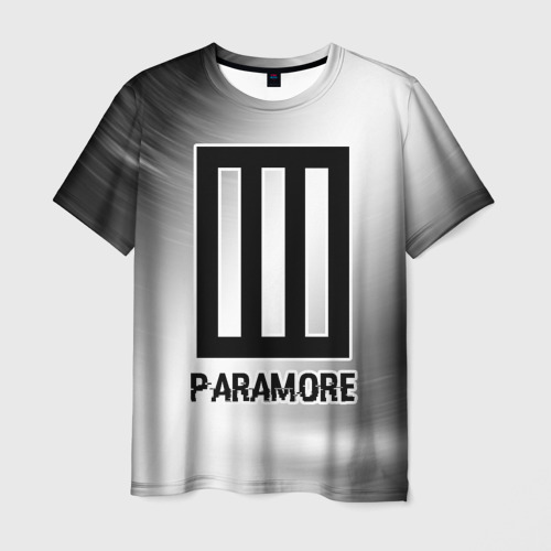 Мужская футболка с принтом Paramore glitch на светлом фоне, вид спереди №1