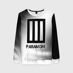 Женский свитшот 3D Paramore glitch на светлом фоне